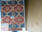 27 Ev11 Scalamandre Showroom Sample 34"x26" Academy Ikat Persian Blue Tan Red Woven #2