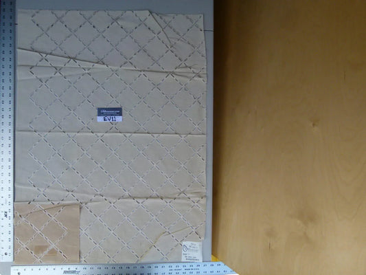 29 Ev11 Scalamandre Showroom Sample 35"x26" Monique Vv Cream Silk Linen Embroidery Diamond Sheer Per Piece