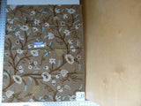 32 Ev11 Scalamandre Showroom Sample 35"x28" Jantar Cocoa Brown Green Floral Crewel Embroidery Cotton Wool #2