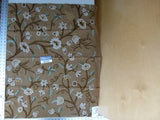 34 Ev11 Scalamandre Showroom Sample 35"x28" Jantar Cocoa Brown Green Floral Crewel Embroidery Cotton Wool #4