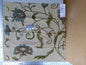 45 Ev11 Scalamandre Showroom Sample Square Pandya Bluejay Taupe Crewel Embroidery Floral #1