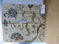 46 Ev11 Scalamandre Showroom Sample Square Pandya Bluejay Taupe Crewel Embroidery Floral #2