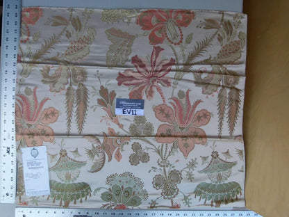 52 Ev11 Scalamandre Showroom Sample Square Old World Weavers Rossetta Peach Apricot Cream 100% Silk Floral #1 MSRP USD1200/Y