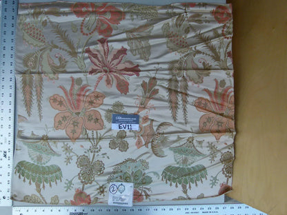 53 Ev11 Scalamandre Showroom Sample Square Old World Weavers Rossetta Peach Apricot Cream 100% Silk Floral #2 MSRP 1200/Y
