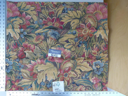 57 Ev11 Scalamandre Showroom Sample Square Flanders Banquet Floral Tapestry Pink Blue Tan #2