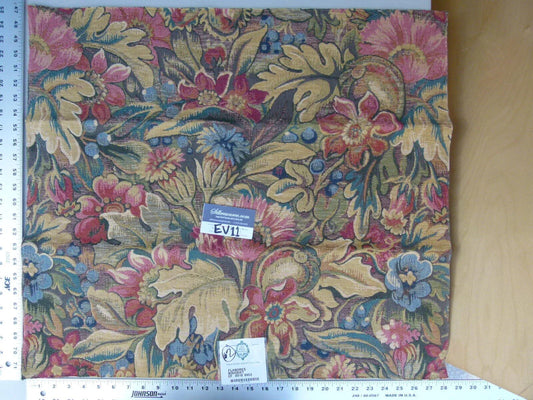 57 Ev11 Scalamandre Showroom Sample Square Flanders Banquet Floral Tapestry Pink Blue Tan #2