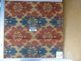 59 Ev11 Scalamandre Showroom Sample Square Academy Ikat Persian Blue Tan Red Woven #1 Bag2