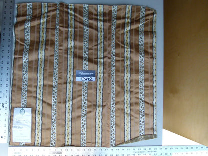 3 Ev12 Scalamandre Showroom Sample Square Francoise Tabby Brown Cotton Animal Print Stripe