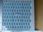 27 Ev12 Scalamandre Showroom Sample Square Little Clintch Teal Blue White Outdoor Geometric Reversible