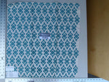 27 Ev12 Scalamandre Showroom Sample Square Little Clintch Teal Blue White Outdoor Geometric Reversible