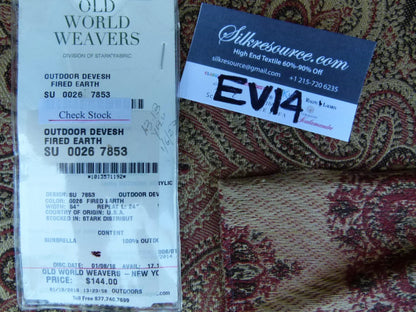 1 Ev14 Scalamandre Sample Square Outdoor Devish Fired Earth