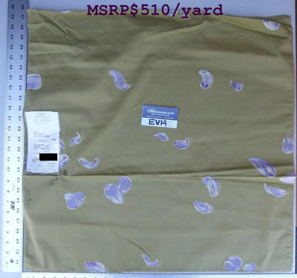 3 Ev14 Scalamandre Sample Square Meli Vert / Mauve