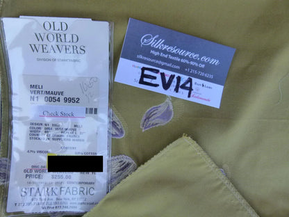 3 Ev14 Scalamandre Sample Square Meli Vert / Mauve