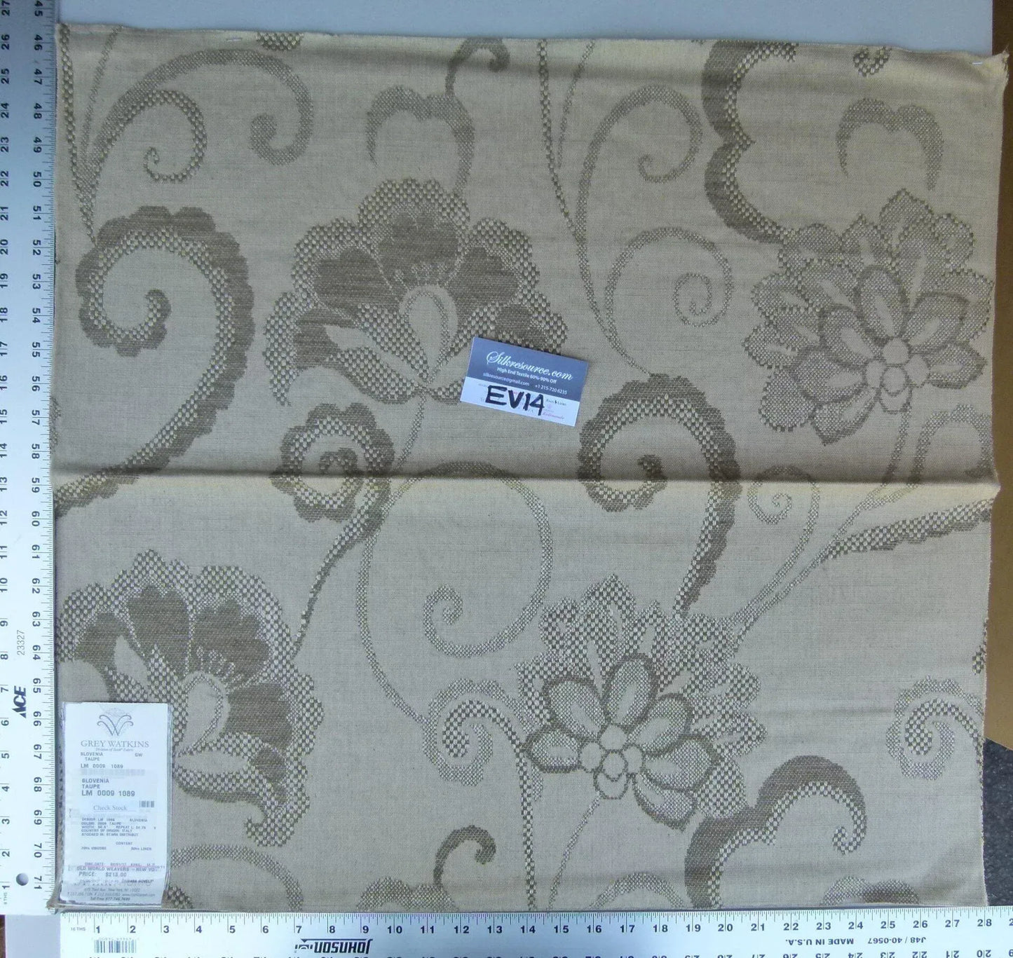 6 Ev14 Scalamandre Sample Square Slovenia Taupe
