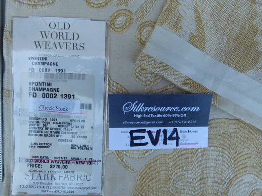7 Ev14 Scalamandre Sample Square Spontini Champagne