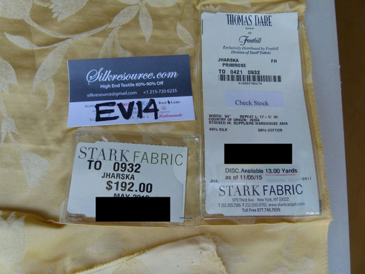 12 Ev14 Scalamandre Sample Square Jharksa Primose Gold