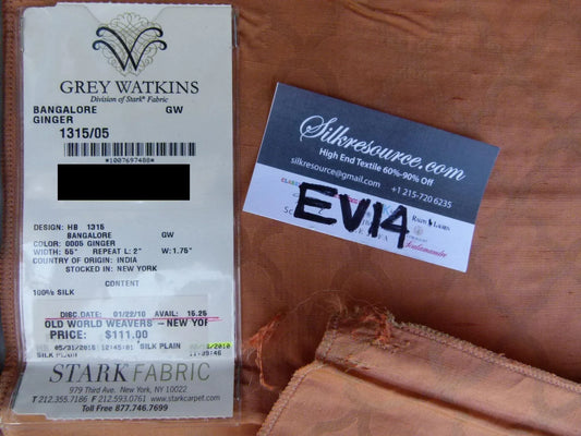 17 Ev14 Scalamandre Sample Square Bangalore Ginger MSRP USD 148/yd