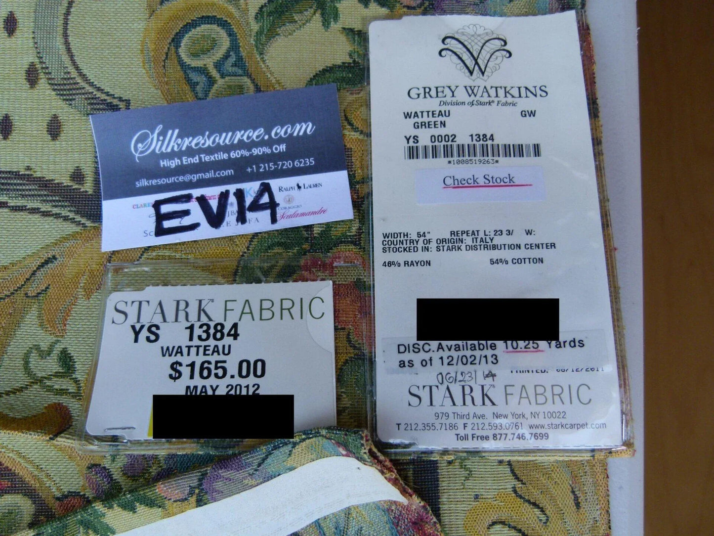 18 Ev14 Scalamandre Sample Square Watteau Green