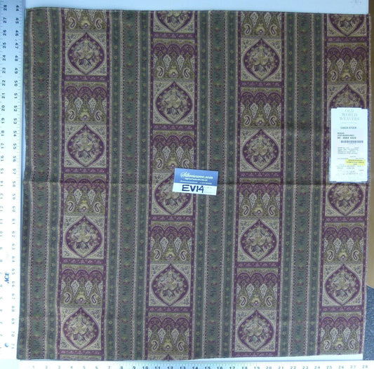 22 Ev14 Scalamandre Sample Square Rodas Vert Burgundy