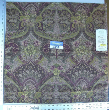 24 Ev14 Scalamandre Sample Square Itaca Vert Burgundy