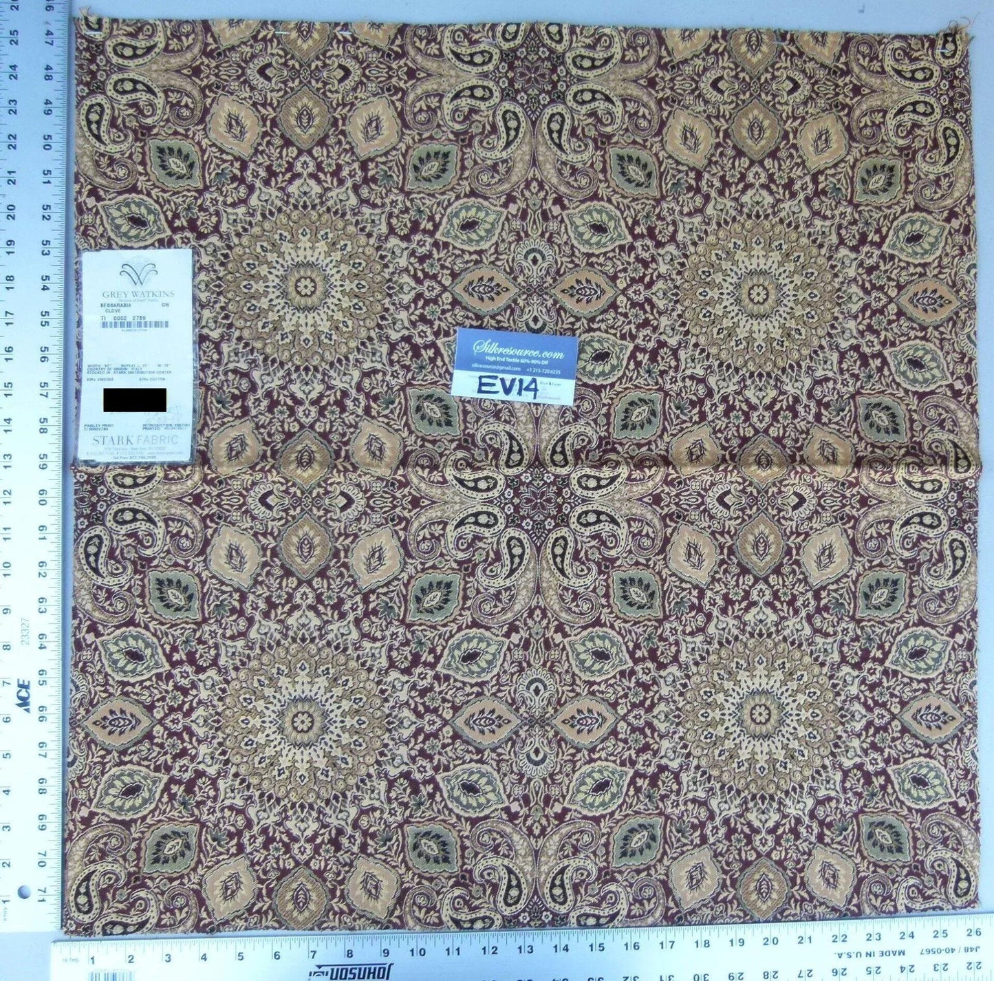 36 Ev14 Scalamandre Sample Square Bessarabia Clove