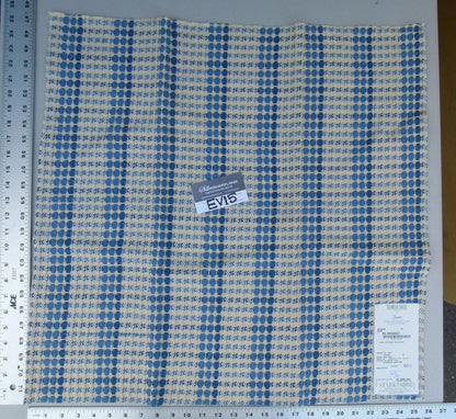 3 Ev15 Scalamandre Showroom Sample Square Chacha Blue Tan Cotton Embroidery Thomas Dare Collection