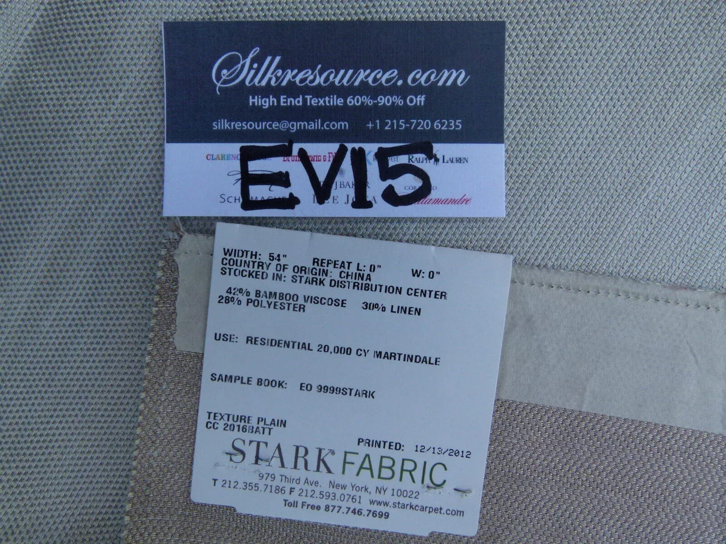 13ev15 Scalamandre Showroom Sample 38"x26" Battage Silver Solid Texture