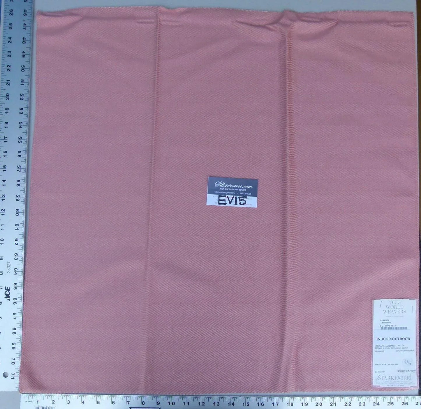 17 Ev15 Scalamandre Showroom Sample Square Veranda Blossom Rose Pink Cream Indoor Outdoor Sunbrella Reversible