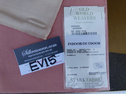 17 Ev15 Scalamandre Showroom Sample Square Veranda Blossom Rose Pink Cream Indoor Outdoor Sunbrella Reversible