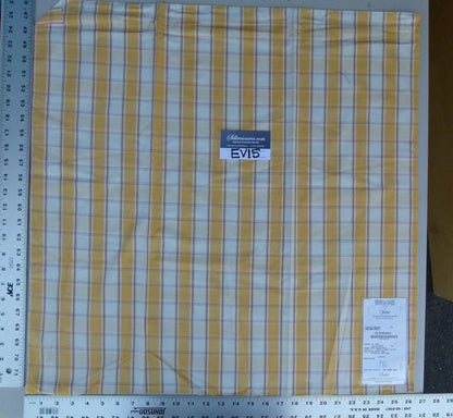27 Ev15 Scalamandre Showroom Sample Square Lucille Check Multi Yellow Cotton Plaid