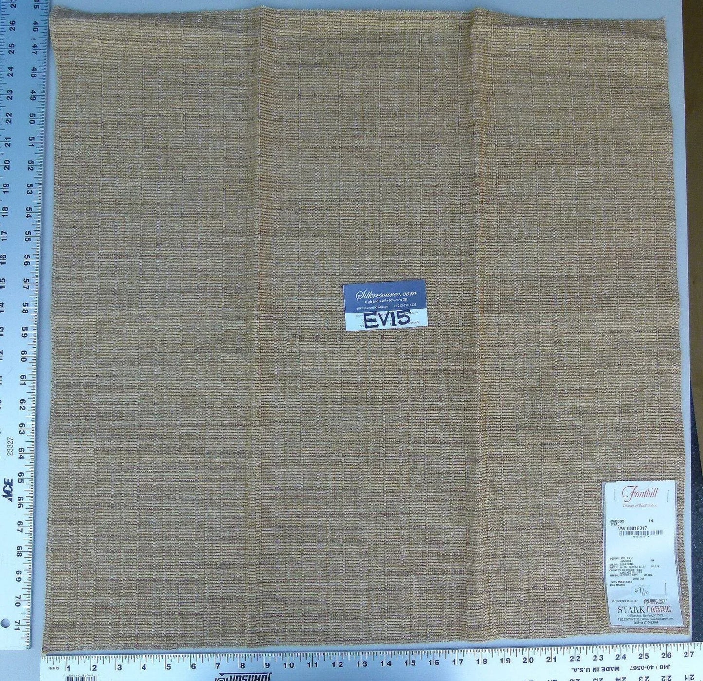 29 Ev15 Scalamandre Showroom Sample Square Maddox Sisal Light Brown Woven