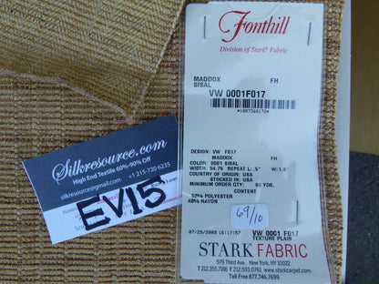 29 Ev15 Scalamandre Showroom Sample Square Maddox Sisal Light Brown Woven