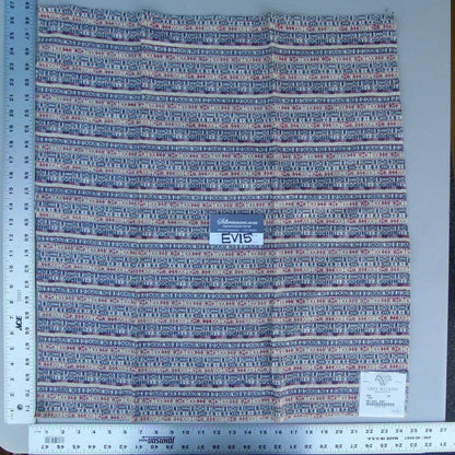 35 Ev15 Scalamandre Showroom Sample Square Sabi Red Blue Cream Chenille Stipe