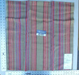 36 Ev15 Scalamandre Showroom Sample Square Missouri Stripe Sand Cotton Jute Green Red Blue