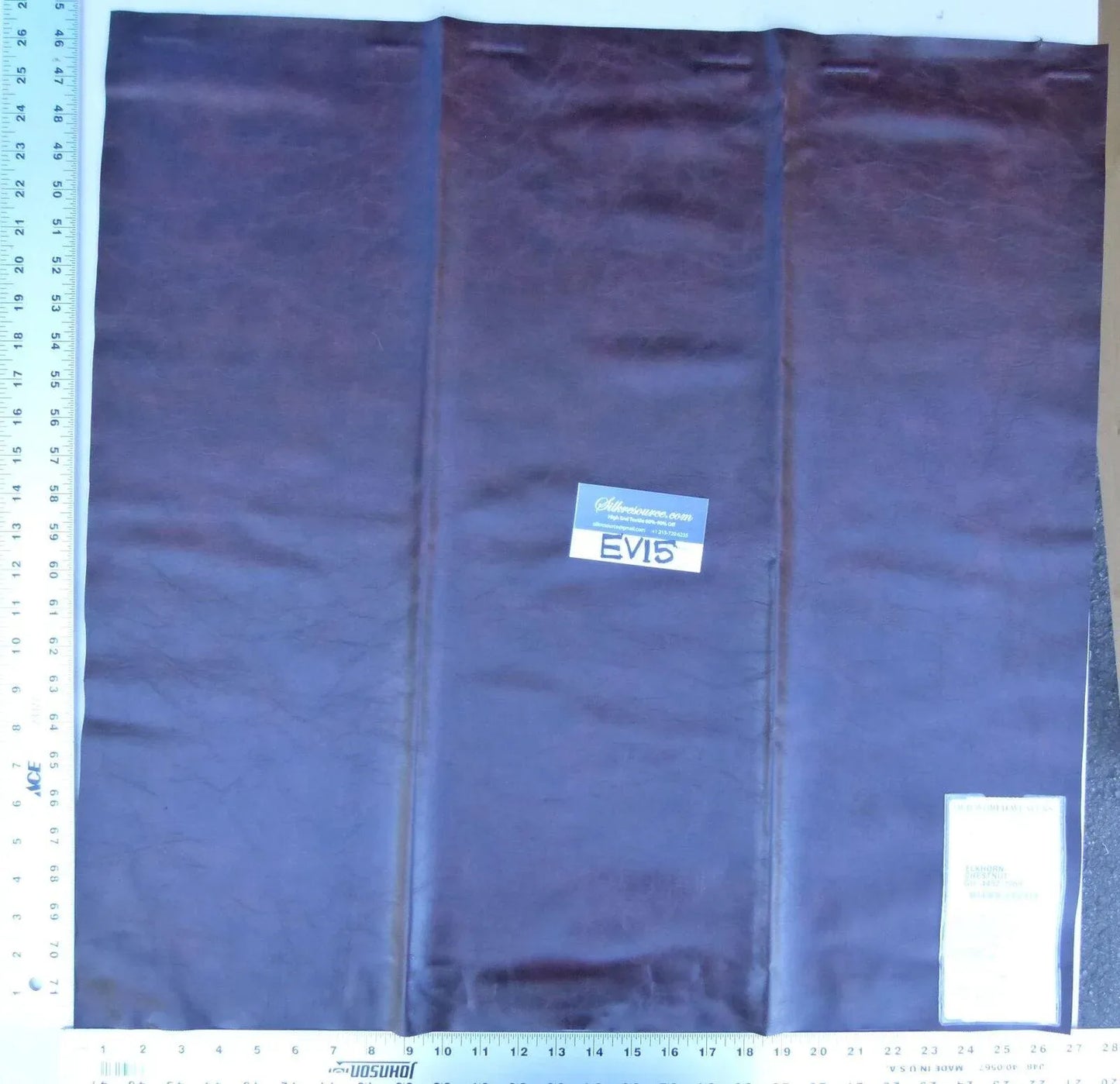 40 Ev15 Scalamandre Showroom Sample Square Elkhorn Chestnut Deep Brown Faux Leather