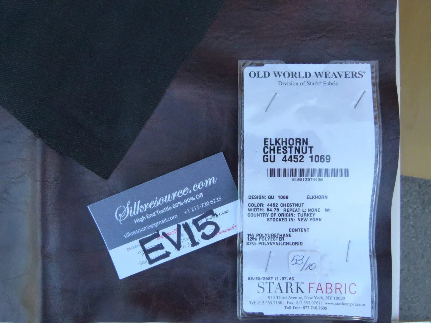 40 Ev15 Scalamandre Showroom Sample Square Elkhorn Chestnut Deep Brown Faux Leather