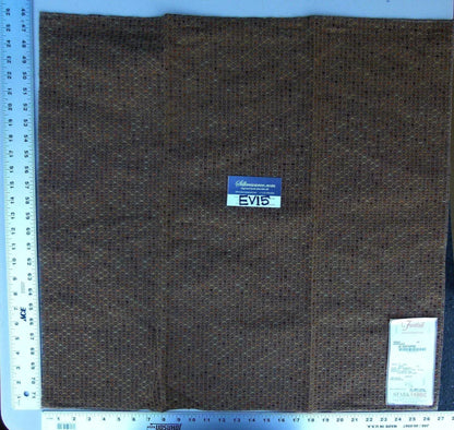 46 Ev15 Scalamandre Showroom Sample Square Arden Woodland Brown Chenille Jacquard Geometric