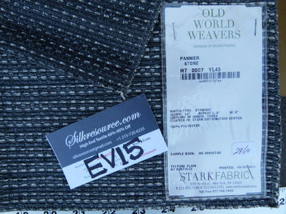 49 Ev15 Scalamandre Showroom Sample Square Pannier Stone Grey White Woven