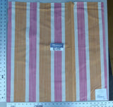53 Ev15 Scalamandre Showroom Sample Square Three Rivers Sorbet Orange Pink Cream Cotton Stripe