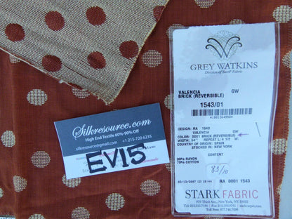 56 Ev15 Scalamandre Showroom Sample Square Valencia Brick Brownish Red Reversible