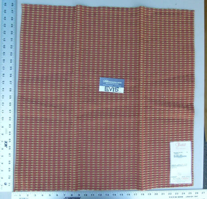 57 Ev15 Scalamandre Showroom Sample Square Brigham Texture Roseate Dark Orange Woven Cotton Stripe