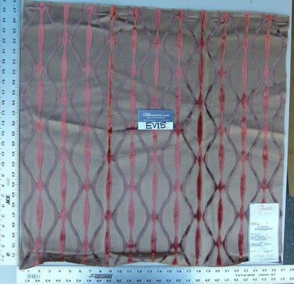 58 Ev15 Scalamandre Showroom Sample Square Helena Clove Coral Brown Modern Cut Velvet MSRP USD 164/Y