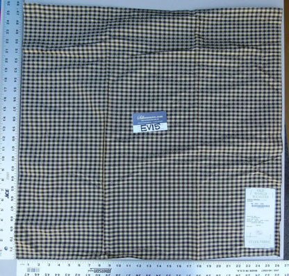 60 Ev15 Scalamandre Showroom Sample Square Ganika Ground Caviar Black Beige Plaid Silk
