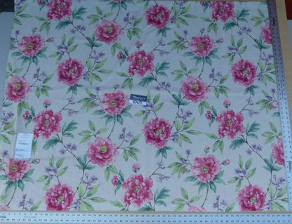 4 Ev17 Scalamandre Sample Square 1.2 Yards Roseland Cottage Petal Pink White Green