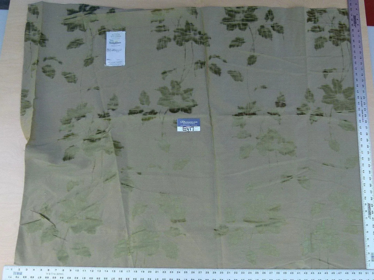 7 Ev17 Scalamandre Sample Square Shangai Cactus Dark Green