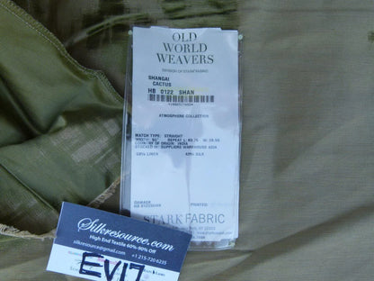 7 Ev17 Scalamandre Sample Square Shangai Cactus Dark Green