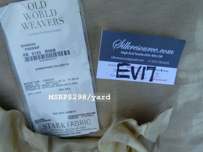 8 Ev17 Scalamandre Sample Square Shangai Parsnip Yellow