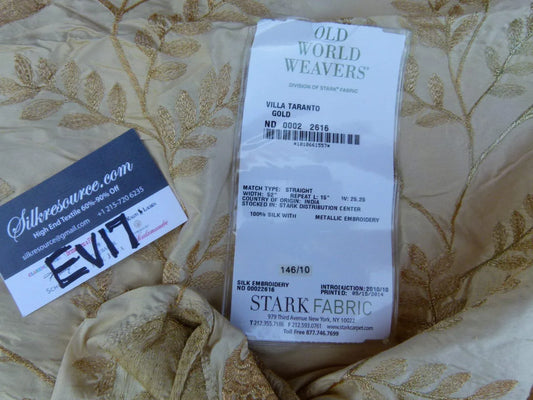 11 Ev17 Scalamandre Sample Square Villa Taranto Gold Beige