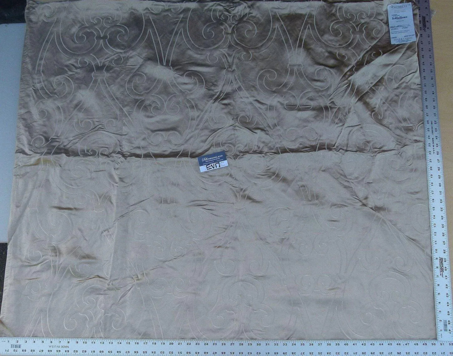 16 Ev17 Scalamandre Sample Square Supreme Champagne Beige