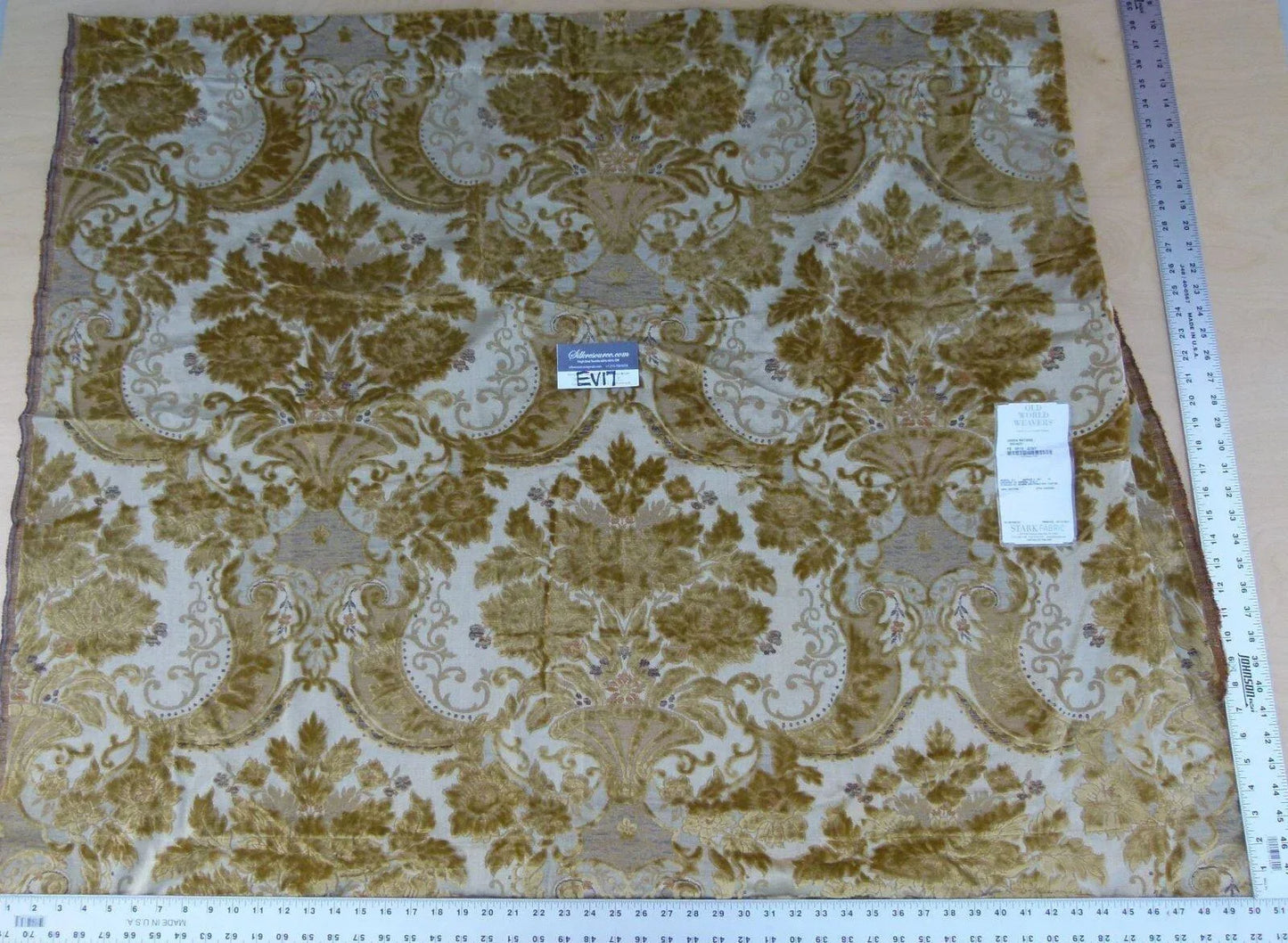 17 Ev17 Scalamandre 1.1y Corda Matisse Bronze Showroom Length Gold Yellow MSRP USD 494/Y